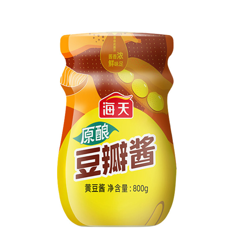 海天调味酱豆瓣酱原酿甜面酱黄豆酱料800g中华老字号金字装黄豆酱780g