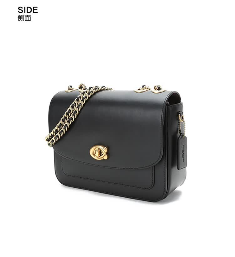 蔻驰coach 2021春夏款 女士款madison系列牛皮手提单肩斜挎包黑色
