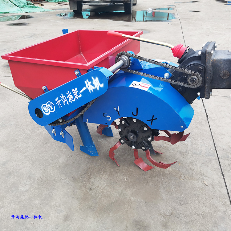 农用手扶车带开沟机 果园开沟施肥回填一体机山药种植开沟施肥机 开沟