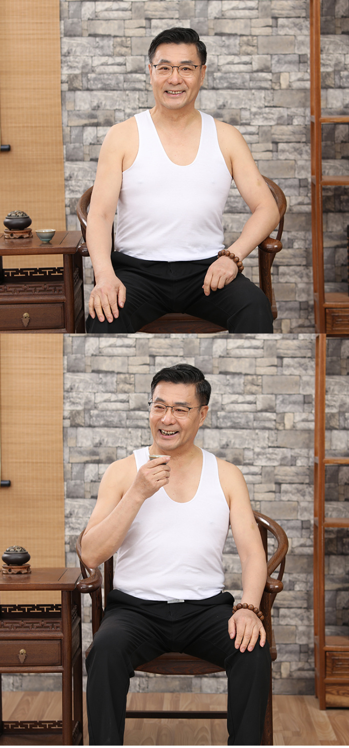 慕枫晴中老年纯棉背心男夏天宽松老头衫全棉汗衫男士跨栏背心老式爸爸