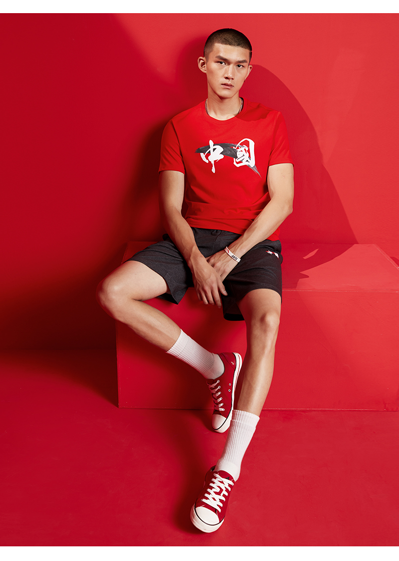 安踏短袖男2020春夏季新款中国国潮休闲运动打底针织衫套头t恤 a78276