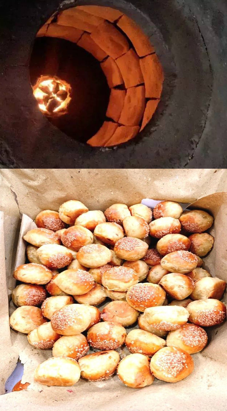 棋子烧饼 唐山吊桥李师傅烧饼百年工艺缸炉烧饼棋子瘦肉五花肉现做