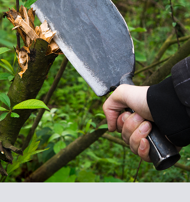 老式锻打柴刀破竹刀户外开路刀劈树特殊钢丛林篾刀加厚农用黑色60以上