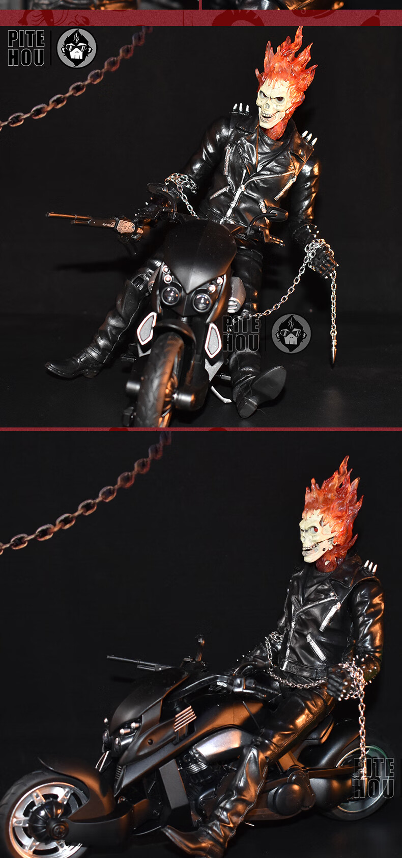 恶灵骑士手办模型x战警灵魂战车骷髅9寸可动人偶公仔模型玩具 漫画版