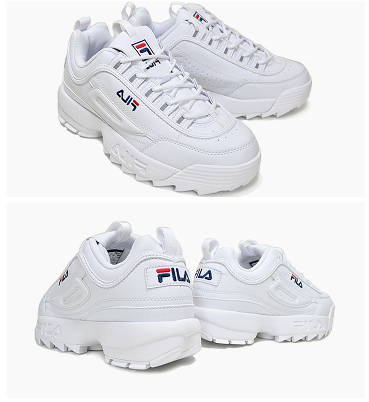 fila 斐乐 女子经典百搭增高复古休闲透气舒适缓震老爹鞋小白鞋 1fm