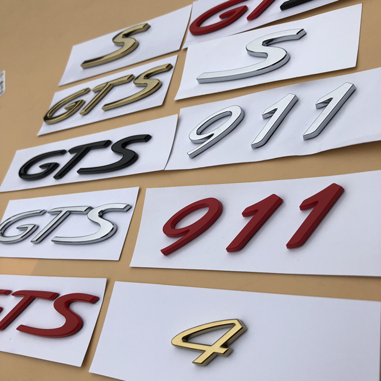 适用于专用保时捷911字标卡雷拉车标gts标志718改装升级数字后尾标标