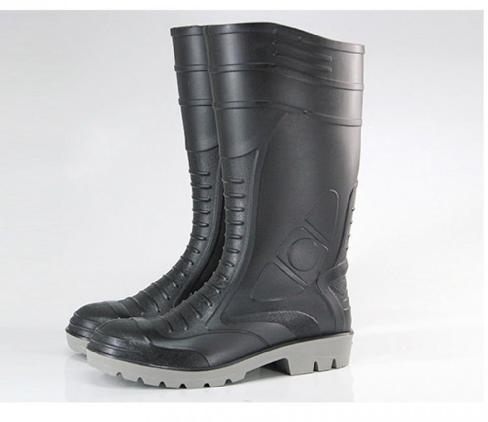 劳保胶雨鞋男中高筒防水防滑钢头雨靴工地工矿防砸防刺水靴定制款金橡