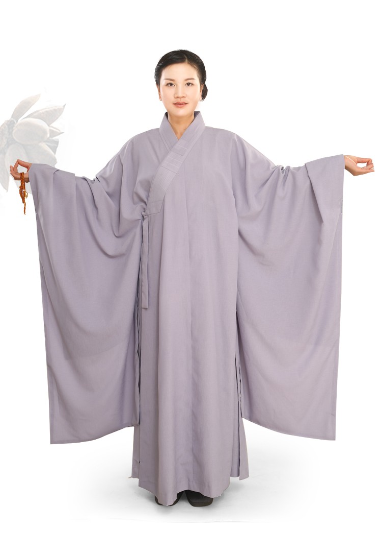海青居士服广袖大褂透气女佛教僧人海清僧服 土黄色 35【图片 价格