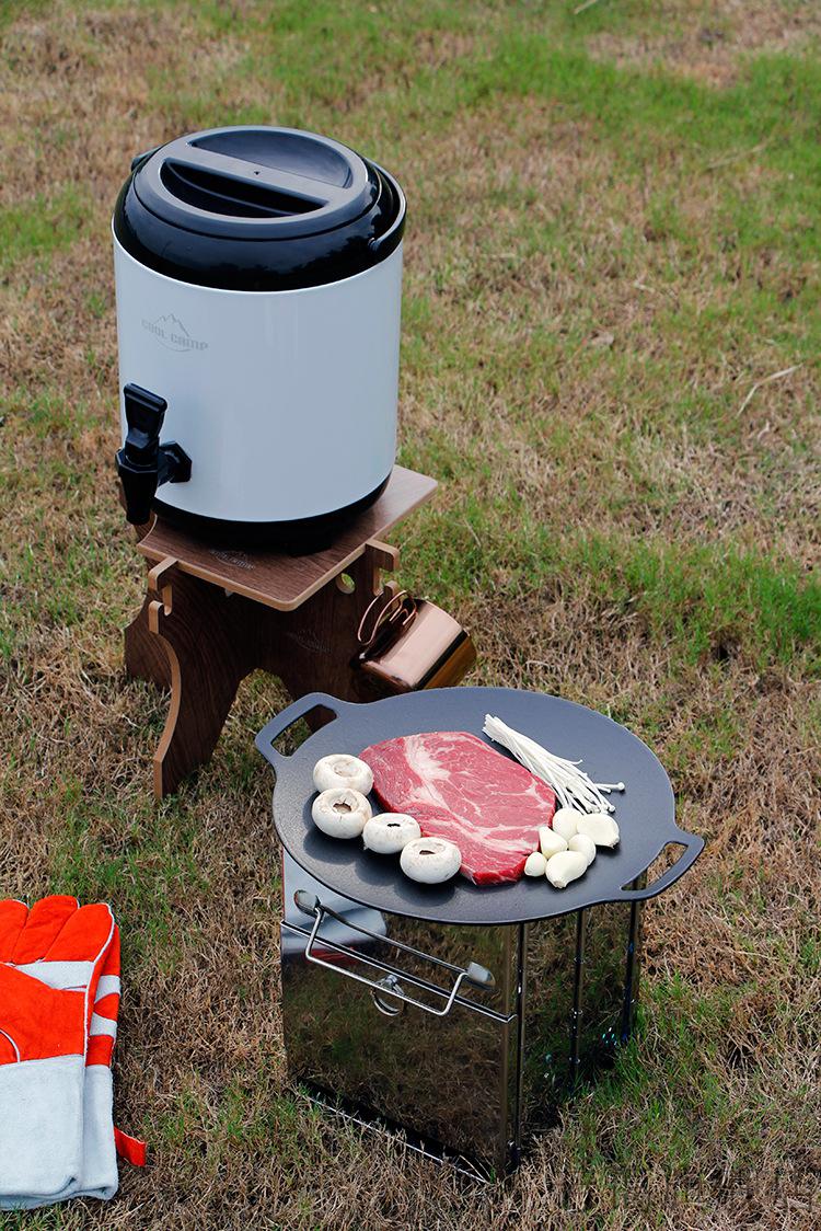 卡式炉烤盘露营野炊户外烤盘烤肉烧烤盘明火卡式炉铸铁露营炭烤煎锅