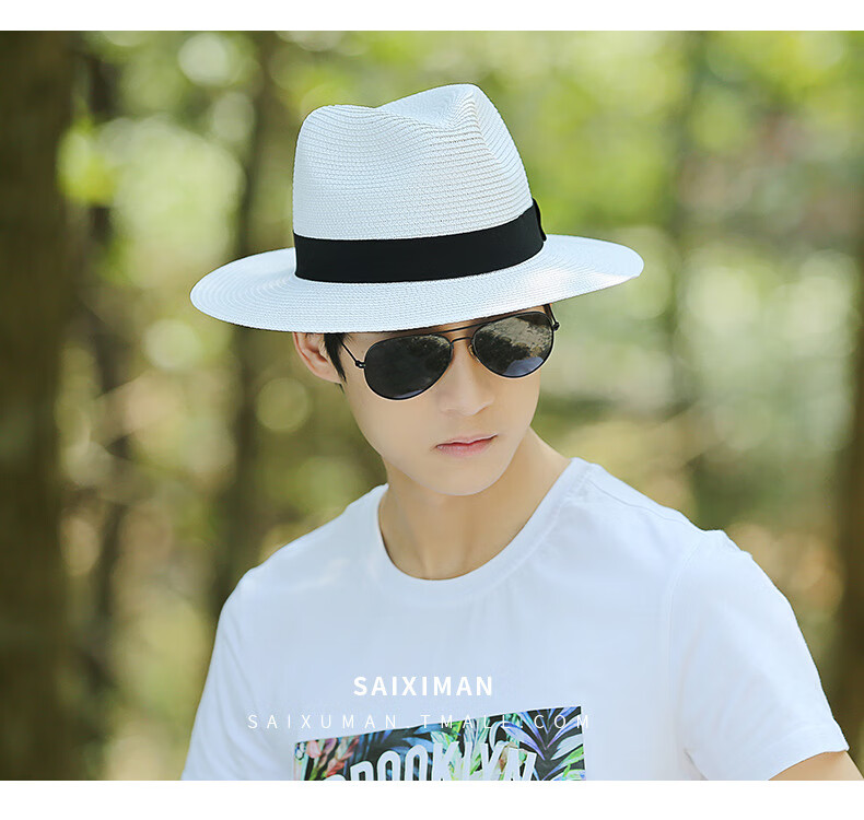 啄木鸟tucano2022新款帽子男夏天小沿草帽休闲沙滩帽男士夏季遮阳帽