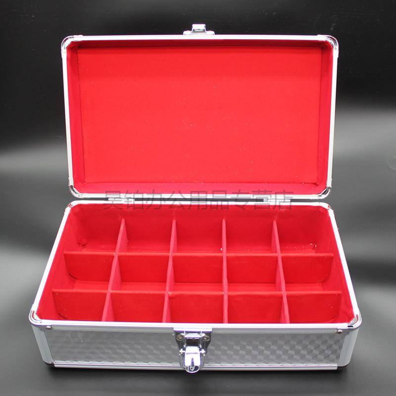 公章盒子收纳盒铝合金手提多功能财务印鉴章印章箱印章盒印章盒子收纳