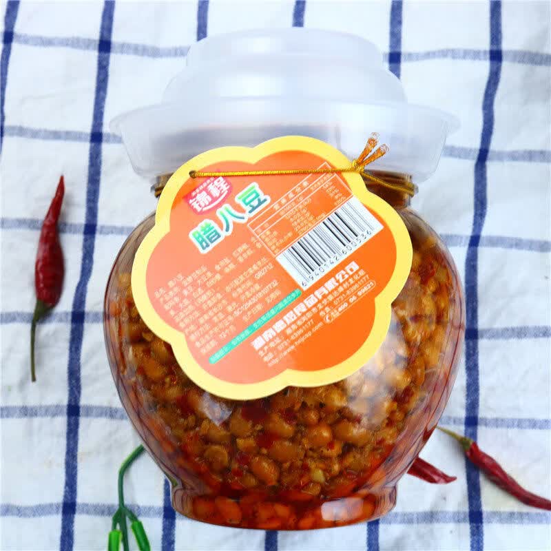 湘品堂锦程腊八豆湖南特产香辣瓶装豆瓣酱农家自制拌饭酱豆制品黄豆