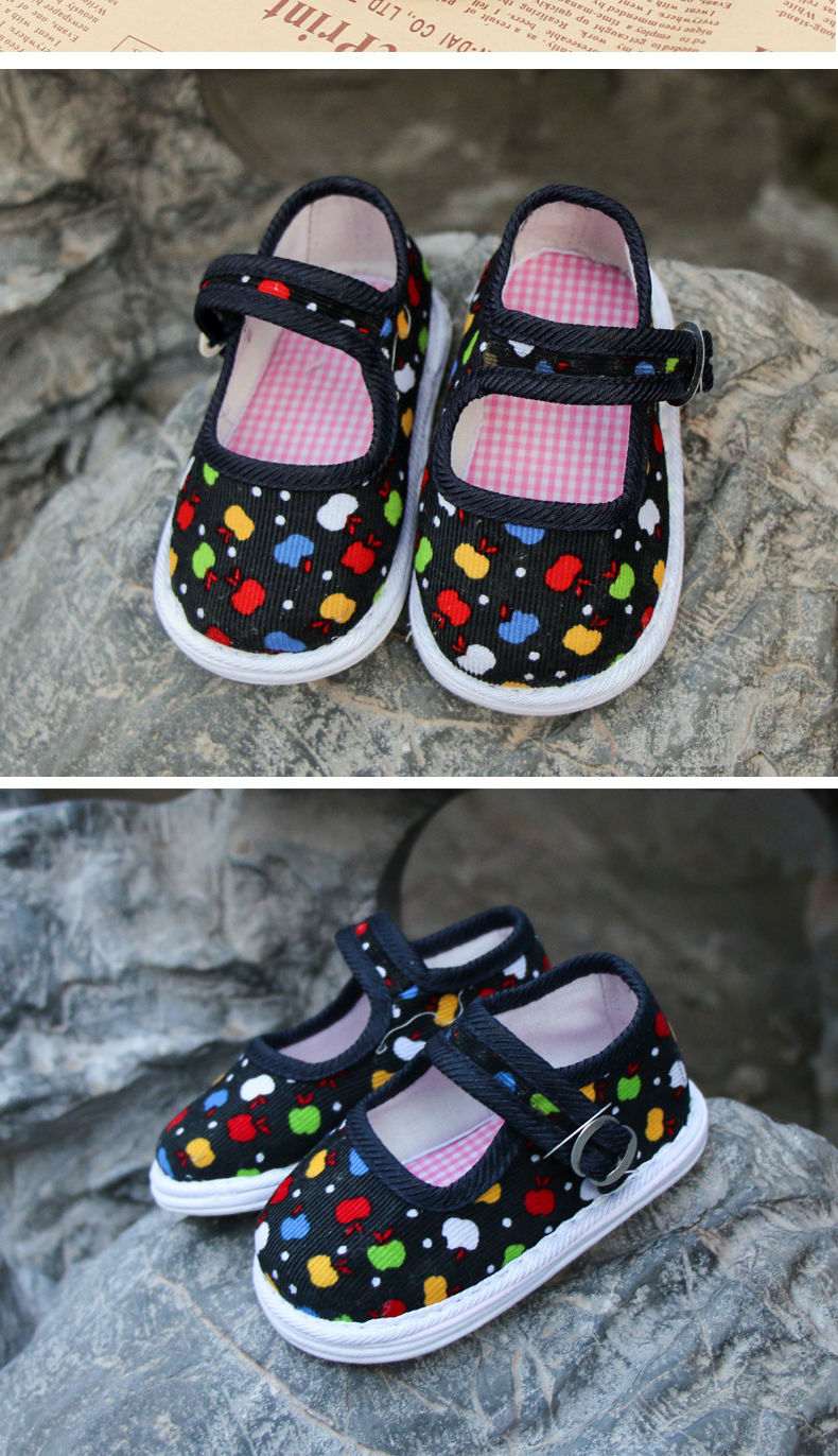 布鞋手工千层底男女学步鞋儿童抓周岁老北京0-2怡品堂 一代宝蓝色苹果