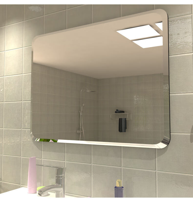 懿溪家居防爆浴室镜子贴墙免打孔镜卫生间化妆镜梳妆壁挂厕所洗手间