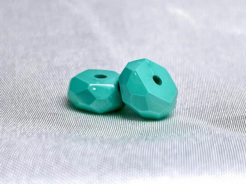 硕熙 原矿高瓷绿松石无相珠飞碟隔片隔珠鼓珠老型面包圈佛珠 手串配饰