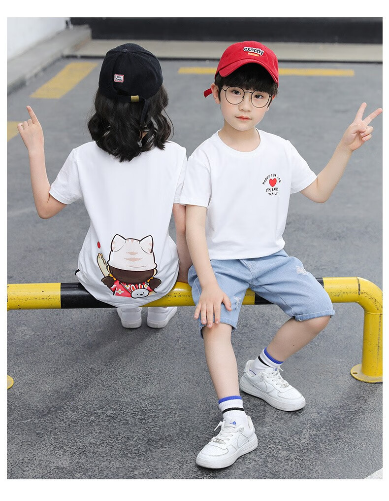 恒孞童装儿童套装姐弟装夏季女童t恤休闲短裤套装男童衣服兄妹装小孩