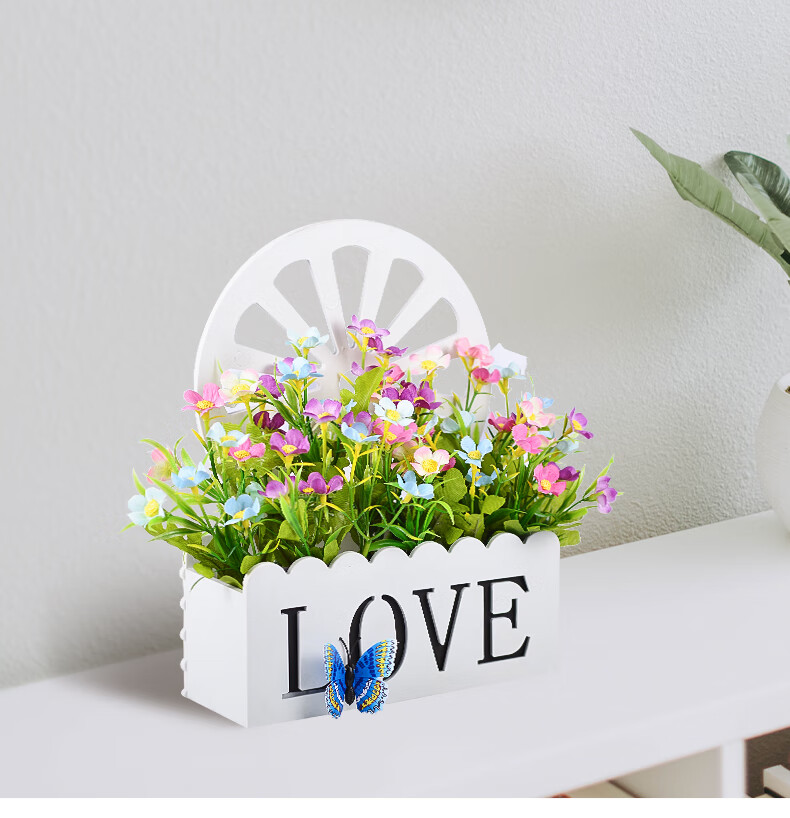 仿真花墙壁挂花客厅摆件花束仿真花假花墙面挂墙室内客厅卧室装饰品挂