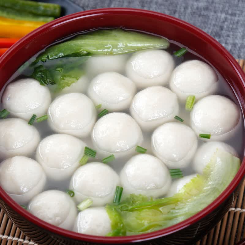 湖北荆州特产农家手工鱼丸实心鱼豆腐火锅食材新鲜现做鱼丸子鱼糕
