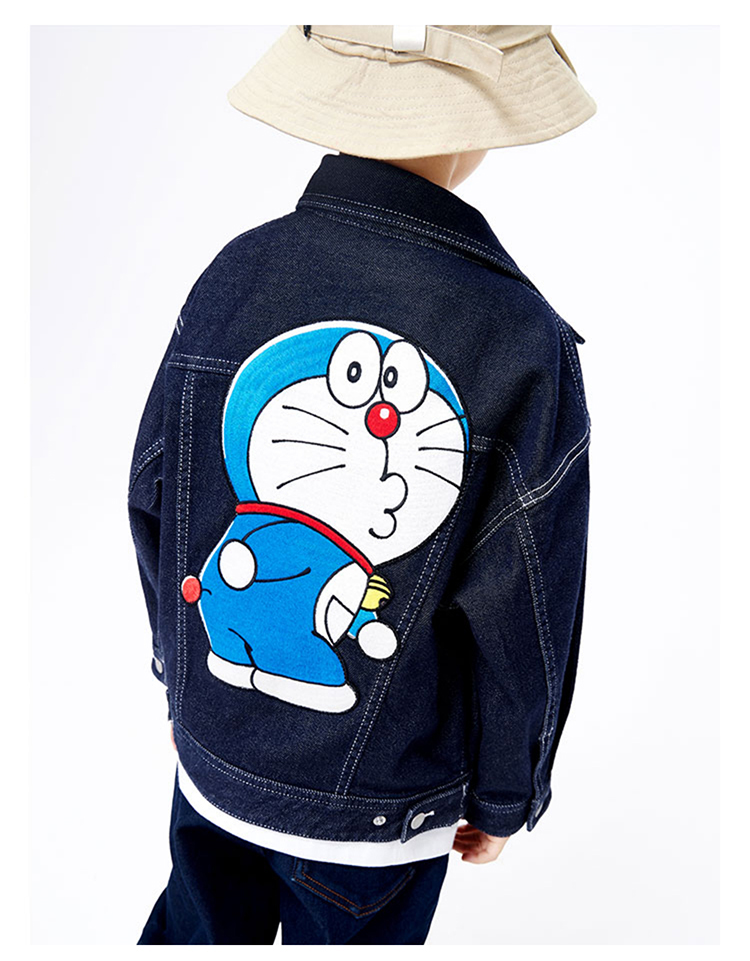 哆啦a梦合作系列littlemoco童装牛仔夹克外套牛仔蓝色14064