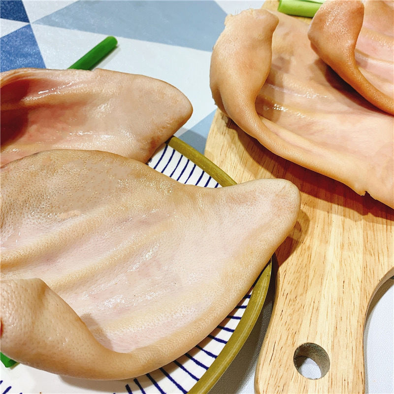 新鲜猪耳尖正宗散养黑笨猪肉猪耳猪耳朵猪耳片无毛带根猪耳朵500g