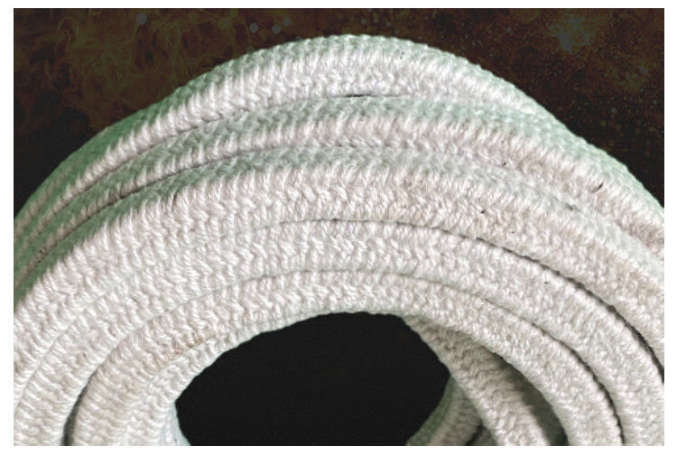 陶瓷纤维盘根窑炉门密封条耐高温耐火硅酸铝圆编绳烘箱烤箱石棉绳66每