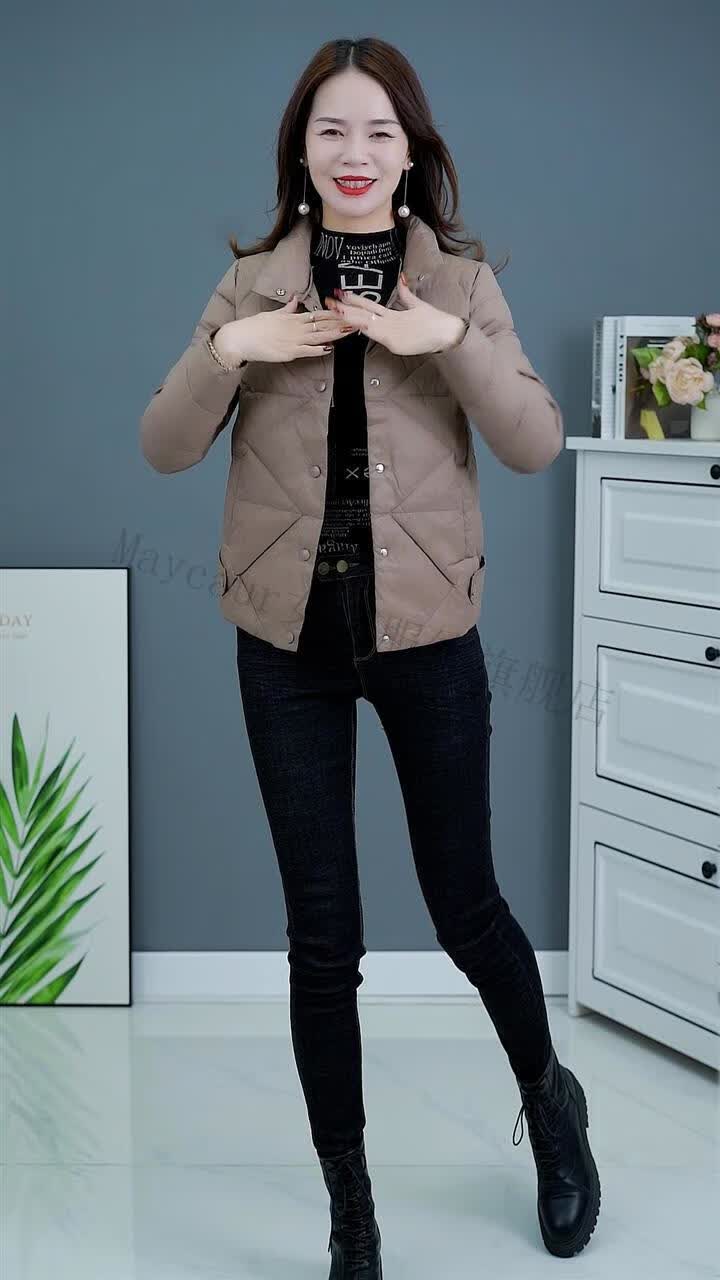 抖音同款衣米娜女装时尚轻薄棉服女装2021今年新款冬季小个子maycaur