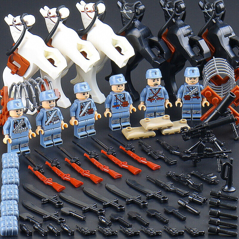 小兵人积木兼容乐高积木八路军人仔军事特种兵小人男孩拼装积木玩具