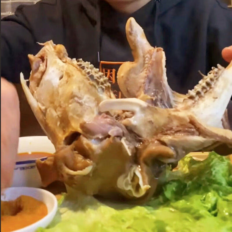 新鲜34斤整只五香羊头全熟羊头即食卤羊头整只熟食试吃去皮羊头1整个