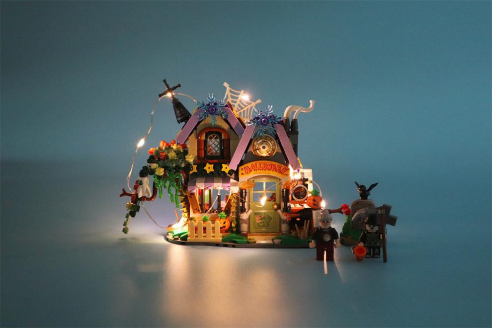 乐高legoloz小颗粒积木圣诞屋万圣小屋南瓜车儿童拼装玩具节日礼物