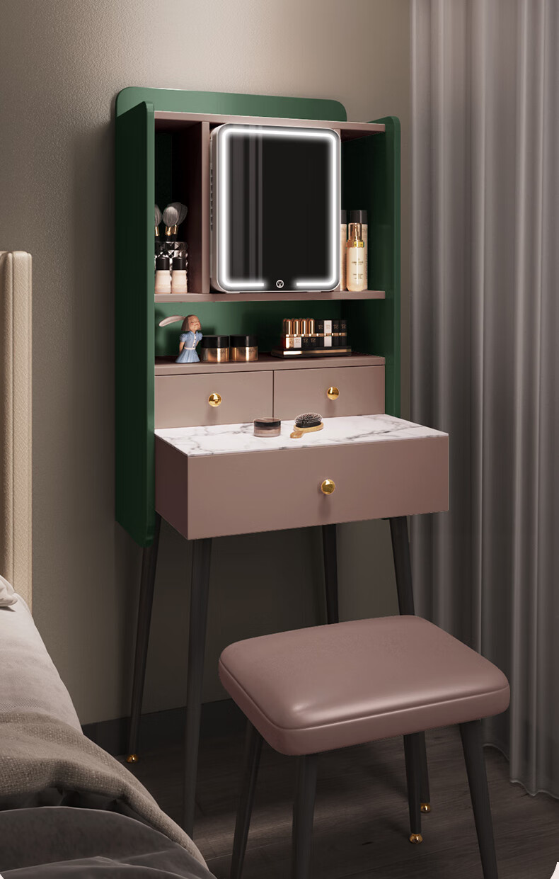 礼品节节 联堃 小型梳妆台海森威轻奢梳妆台卧室小户型化妆台现代简约