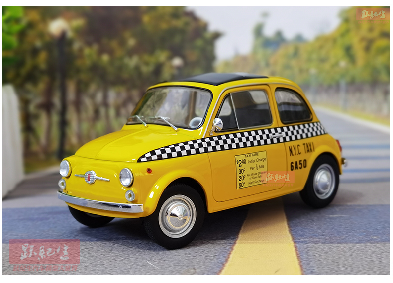 【官方旗舰】现货 原厂solido 1 18菲亚特出租车fiat 500 taxi nyc