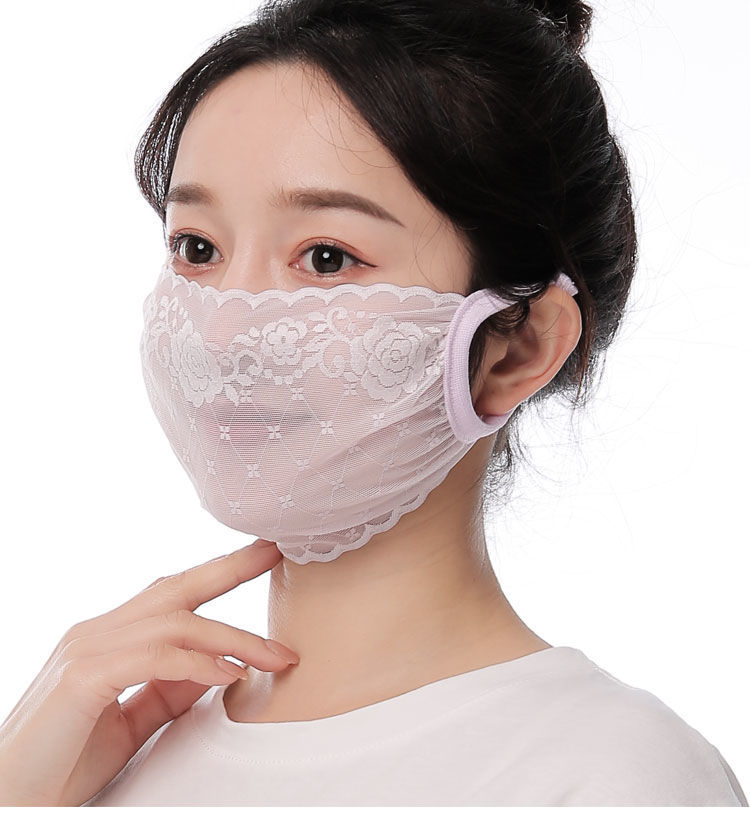 高品质蕾丝口罩2021新款春秋夏季薄款蕾丝口罩女士性感女神时尚遮阳