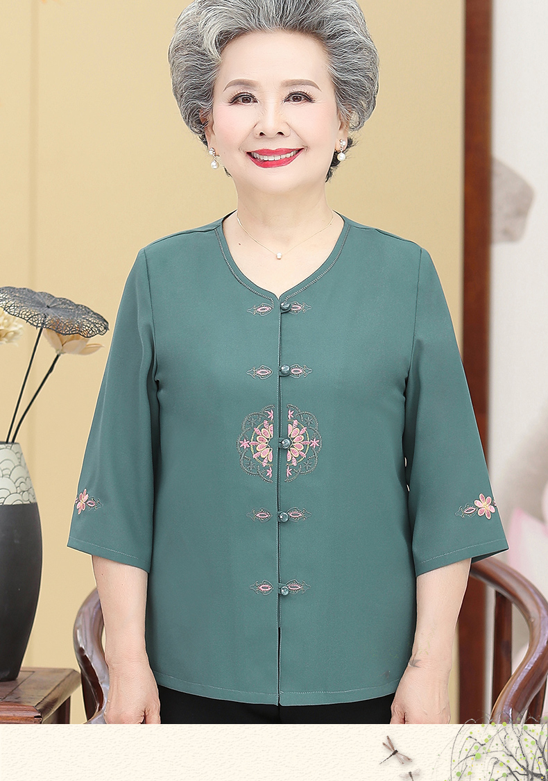 爱雅妈雅奶奶春夏衬衫中老年人新品薄外套60-70-80岁老人开衫上衣