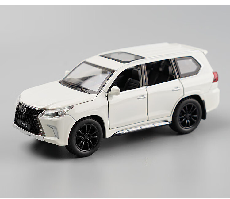 雷克萨斯lx570合金汽车模型仿真越野车儿童玩具车摆件金属回力车 黑色
