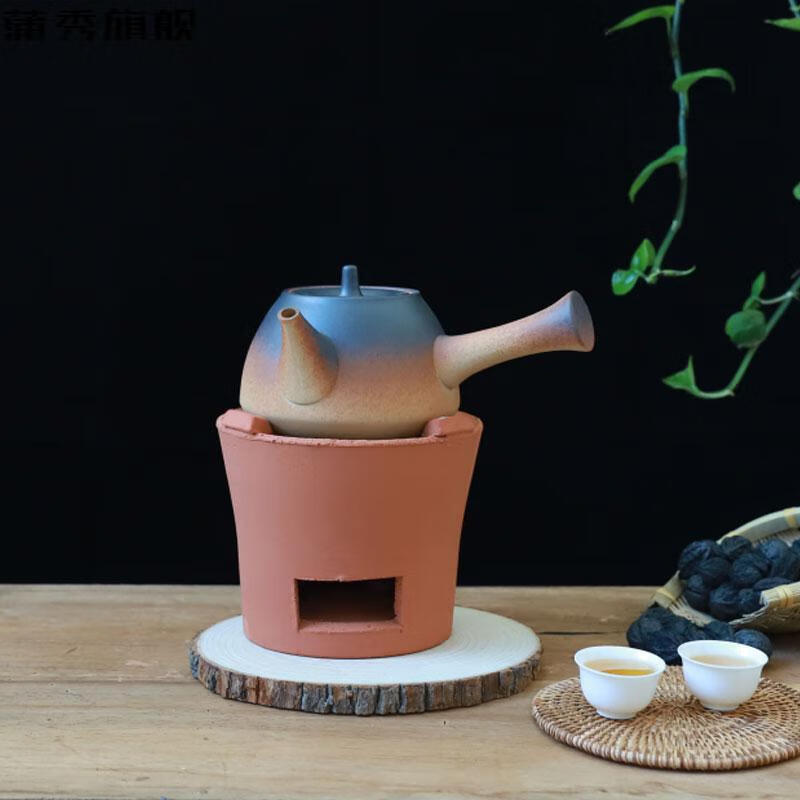 潮汕老式红泥茶炉小火炉 红泥火炭炉手工茶炉橄榄碳炉小火炉木炭风炉