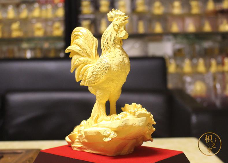 枳之家 客厅装饰搬新家绒沙金 十二生肖富贵金鸡生日礼物办公室品工艺