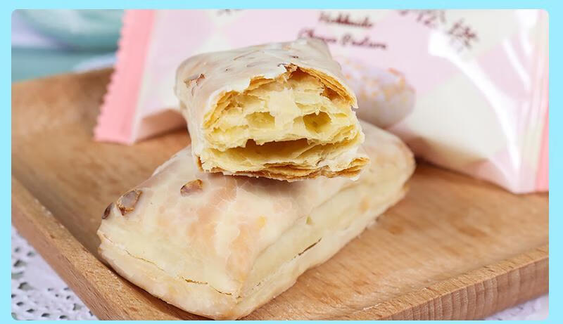 北海道白巧松塔千层酥糖休闲饼干餐零食小吃散装 500g蓝色包装【图片