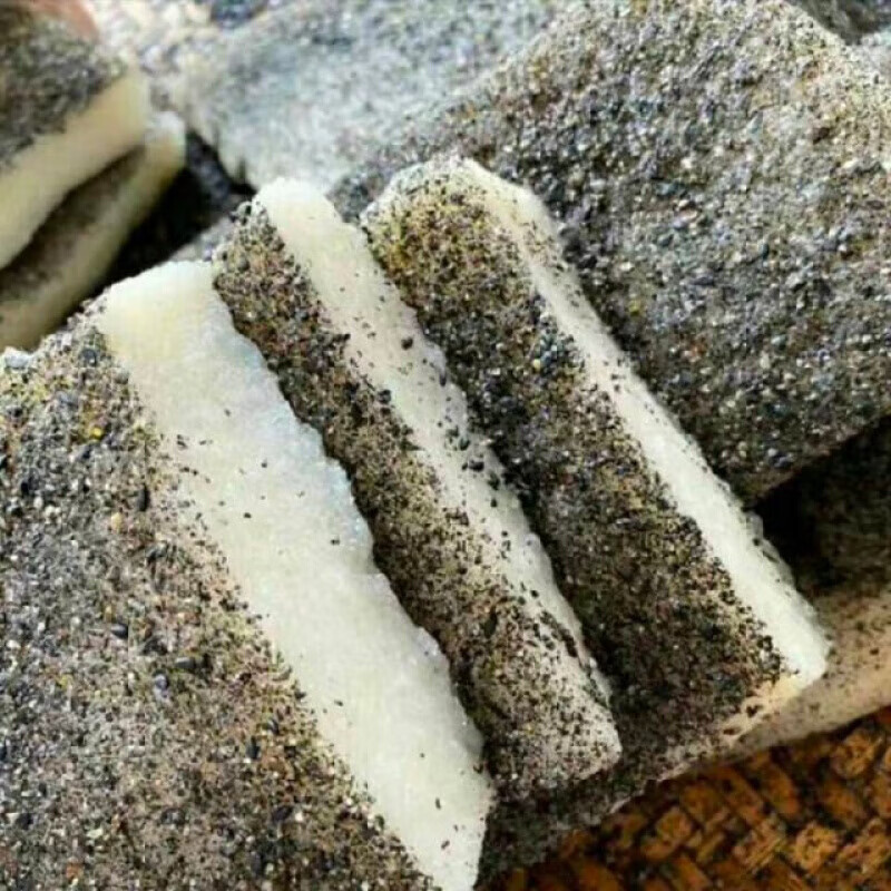 安徽池州土特产手工黑芝麻糯米糍粑农家自制小吃糕点3斤咸