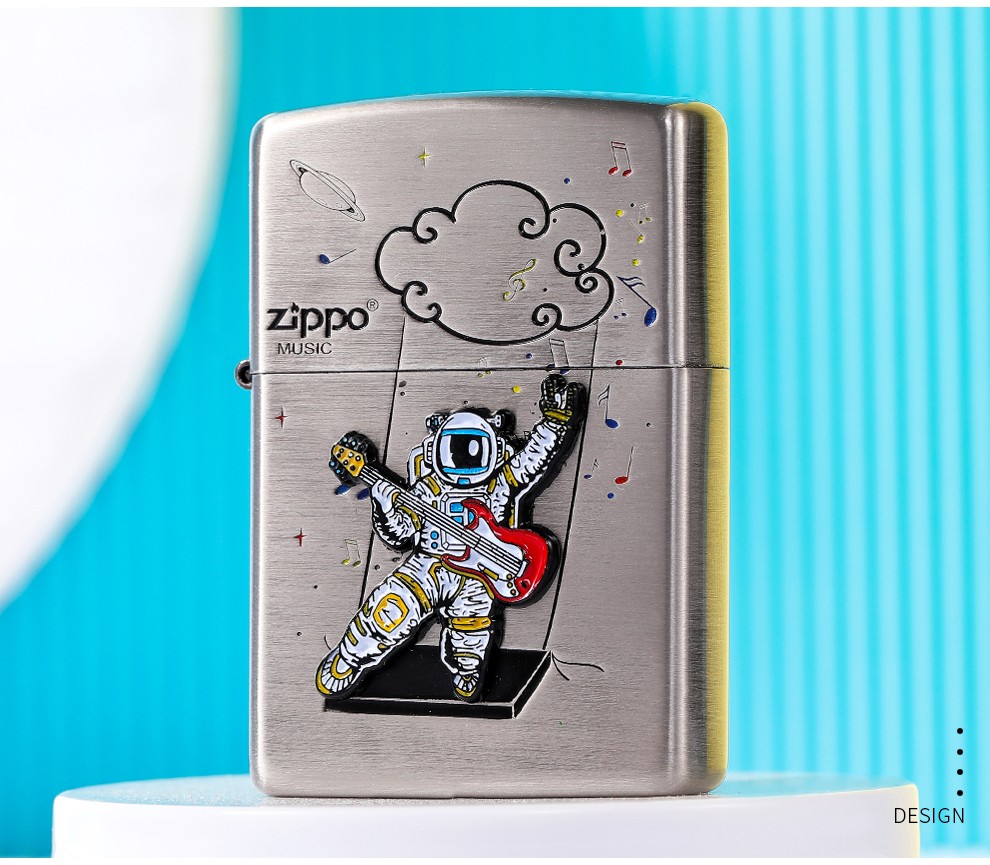 zippo煤油打火机防风贴章宇航员月球玩偶太空套装男士情人节礼物爱心