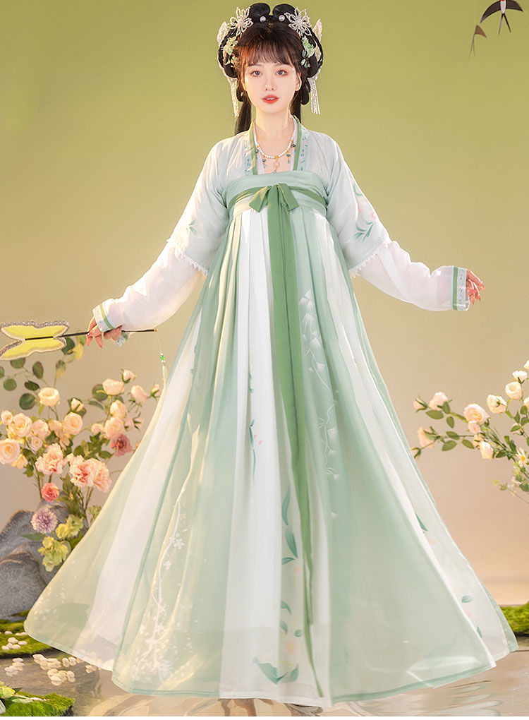 明制汉服初中生女春装宫羽衣汉服女齐胸襦裙套装古风白菜日常春夏秋款