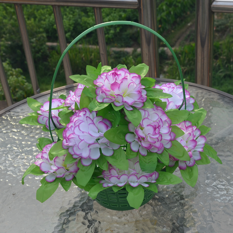 花行仿真菊花清明节祭祀供佛用绢布塑料花篮园菊花祭祀花花篮套装花篮