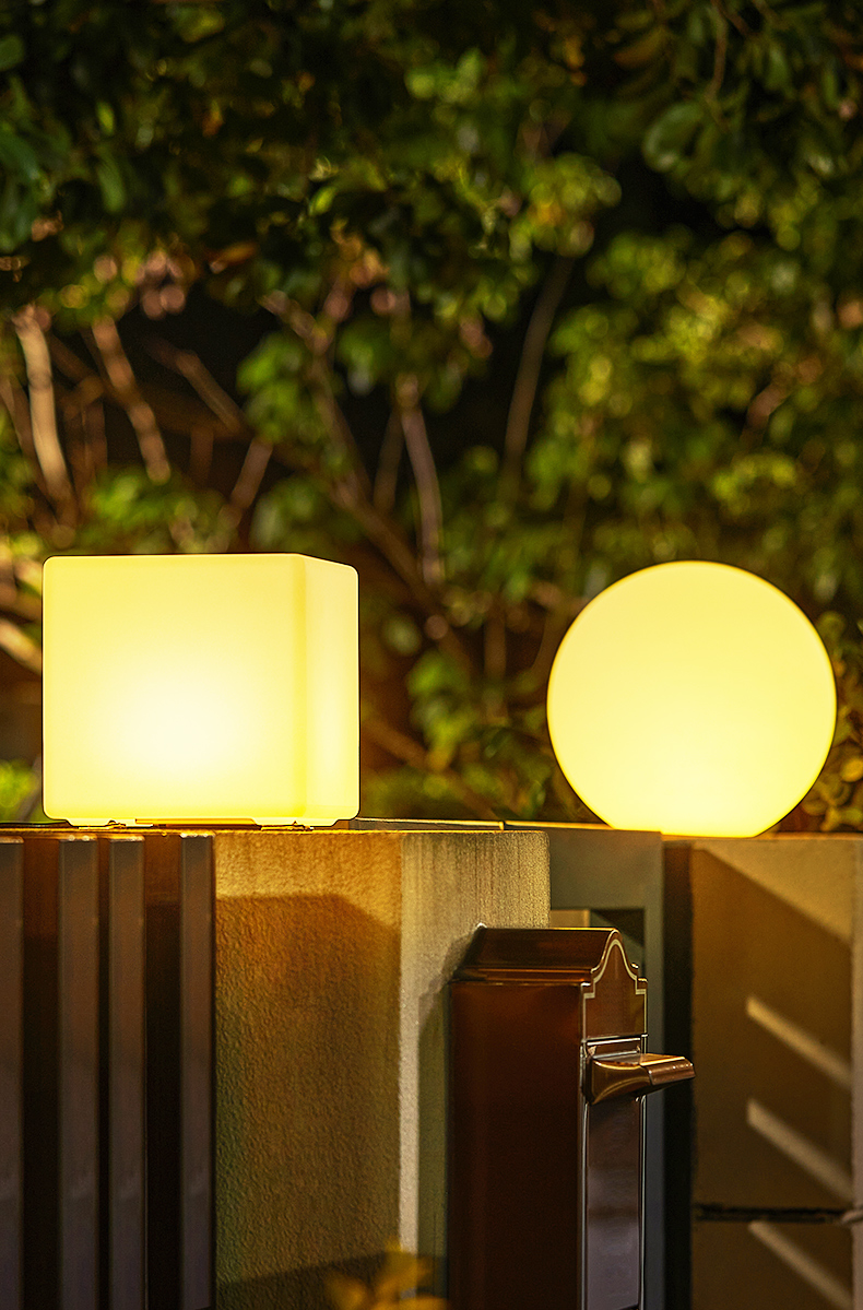 澳西米太阳能庭院灯圆形方形别墅花园草坪装饰氛围灯围