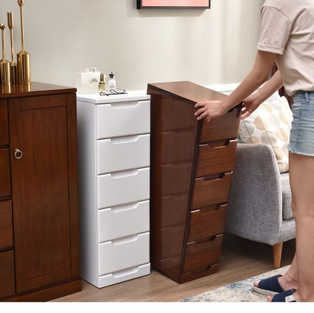 窄缝夹缝实木收纳柜抽屉式小床头柜木质20/25/30/35/40cm宽置物柜 35