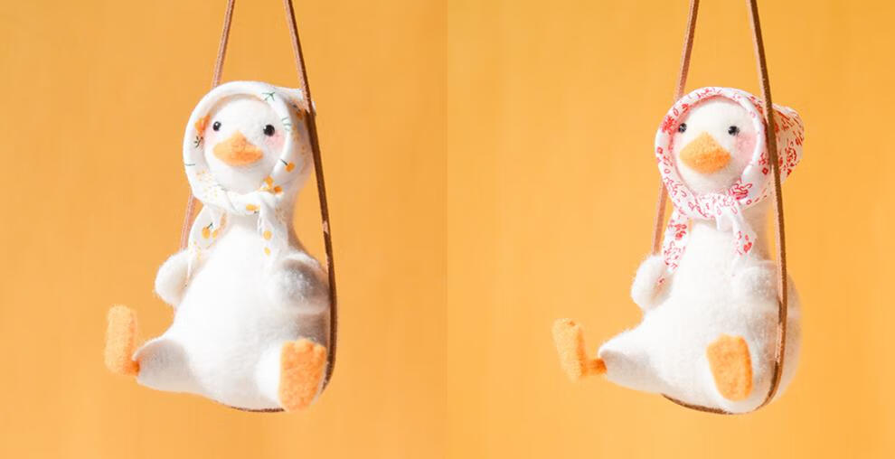 时尚家居羊毛毡秋千鸭材料包减压戳戳乐手工diy车挂送男女友礼物羊