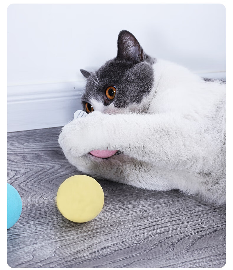 猫玩具自嗨耐咬幼猫磨牙发声逗猫玩具球球猫球宠物解闷猫薄荷 不倒翁