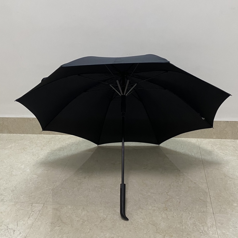 沥霖雨伞高颜值简约无印纯黑色丈青长柄自动纤维防风绅士男女深蓝色