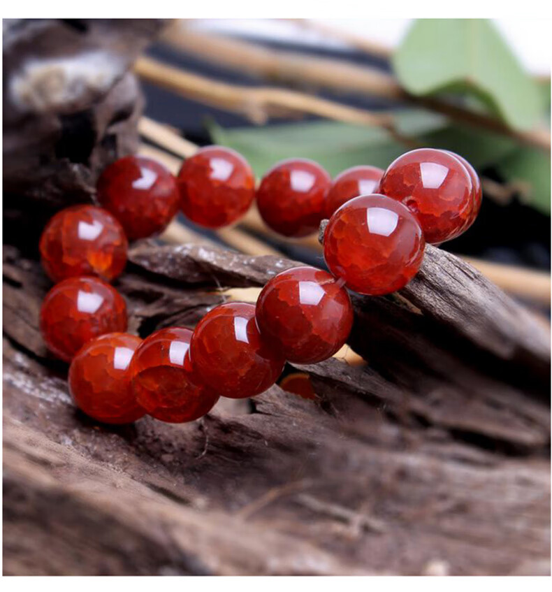 种红龙纹玛瑙手链女士玛瑙手串男情侣款迷你女士款直径6mm一串