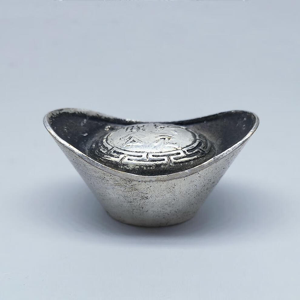 旬谨纪仿古代银子元宝银子道具古玩实心银锭子铜材质 黄金万两【图片