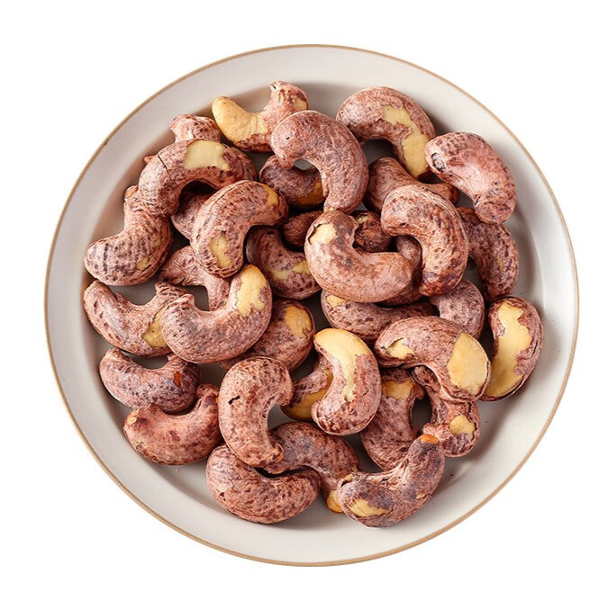 腰果碳烤带皮紫皮腰果仁坚果孕妇儿童办公室零食炒货干果年货礼盒罐装