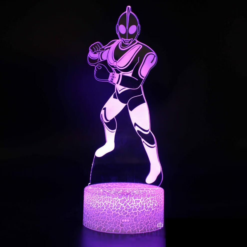 奥特曼小夜灯卡通奥特曼系列七彩创意3d灯led小夜灯礼品台灯视觉灯